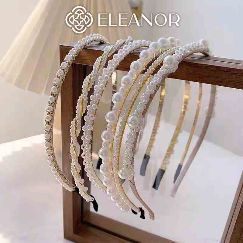 Băng đô cài tóc nữ Eleanor Accessories đính đá ngọc trai nhân tạo phụ kiện tóc 4209