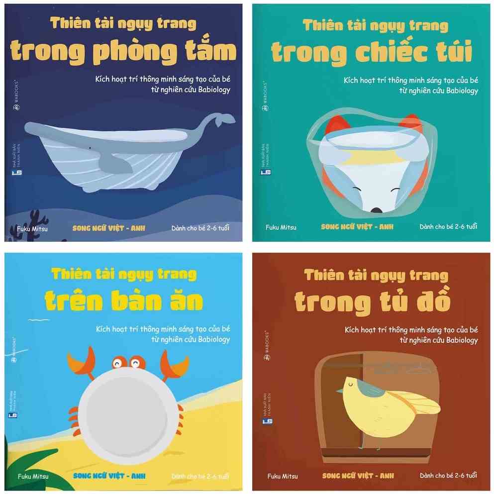 Sách - Ehon Song Ngữ Thiên Tài Ngụy Trang - Kích hoạt trí thông minh sáng tạo 2-6 tuổi (Bộ 4 quyển, lẻ tùy chọn)