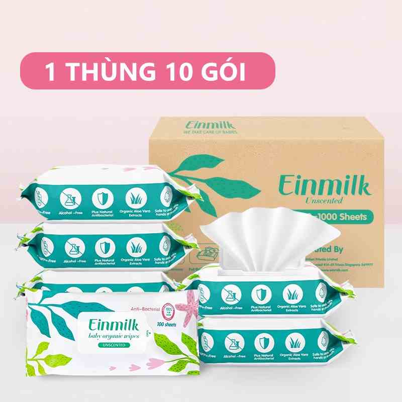 [Einmilk.ân ninh] Khăn ướt dành cho bé đến từ singapre (không mùi,không màu ),80 tờ 1 gói & 100 tờ 1 gói ( 1 THÙNG )