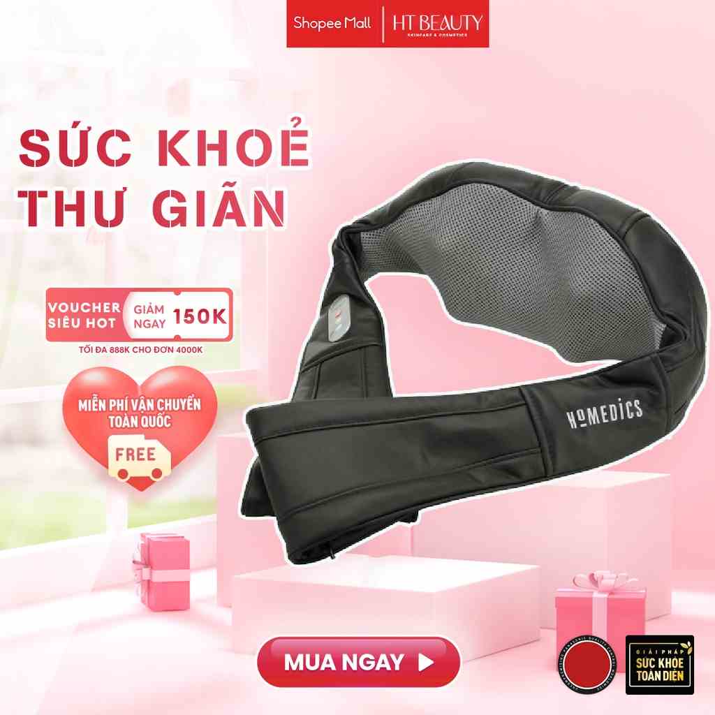 Đai massage Shiatsu cổ vai gáy & toàn thân kèm nhiệt Homedics NMS-615