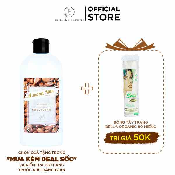 Sữa tắm Làm Sáng Và Mềm Mại Da Exclusive Cosmetic Hương Hạnh Nhân Sữa Almond Milk 500g