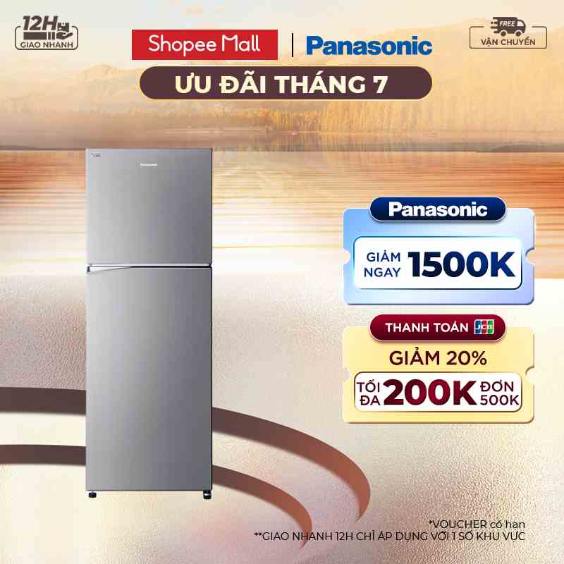 Tủ lạnh Panasonic 2 cánh ngăn đá trên NR-TL381BPS9 - Bảo hành 2 năm