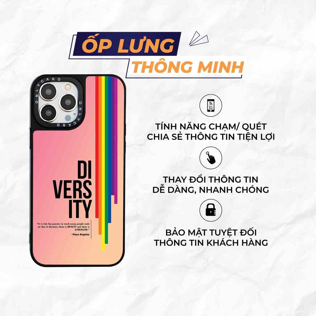 Ốp lưng thông minh ONLYCASE_RAINBOW_55/Onlycard Dành cho các dòng IPhone 7/7plus/8/8plus/x/xr/xs/11/12/13/pro/promax