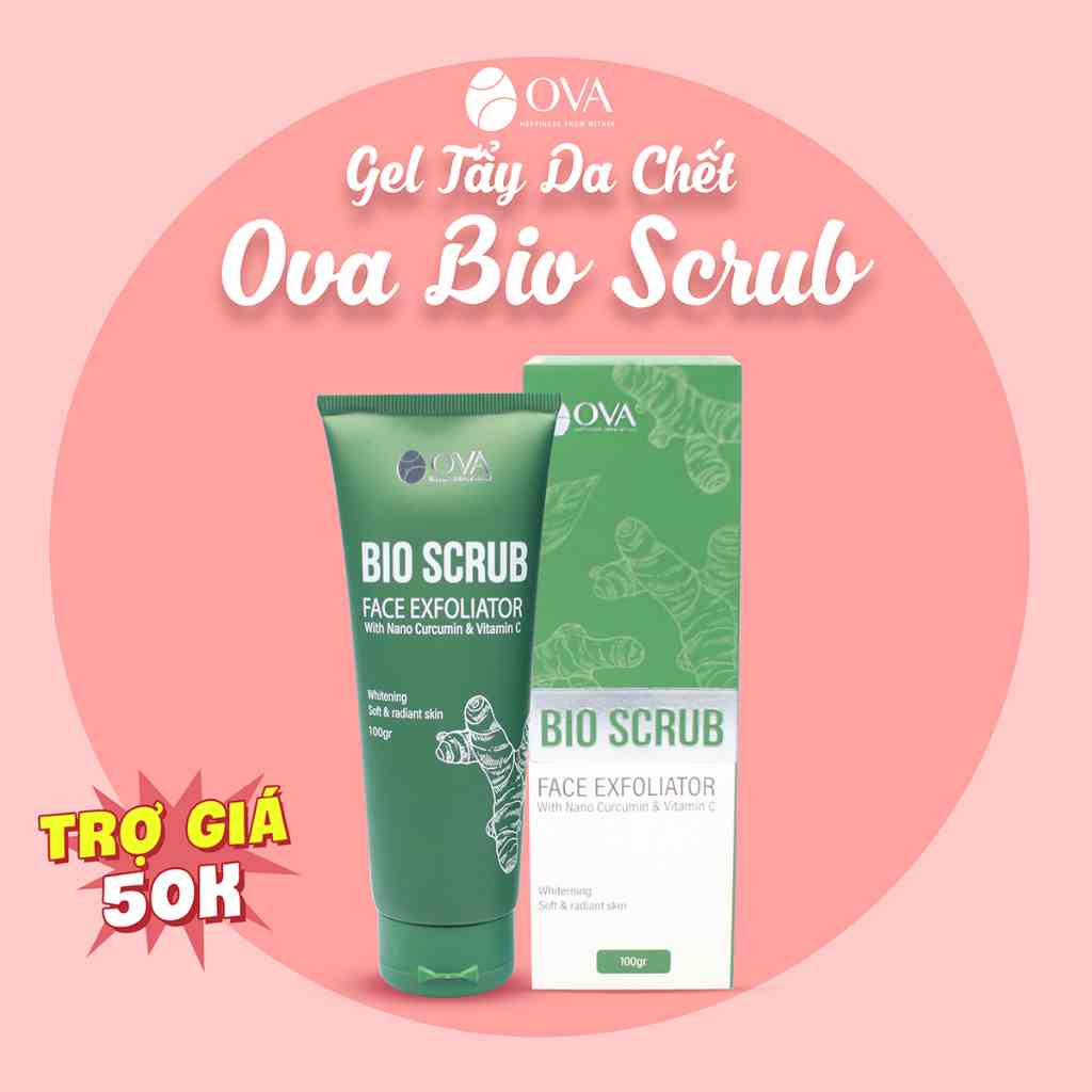 [Mã BMLTB35 giảm đến 35K đơn 99K] Gel tẩy da chết OVA Bio Scrub, giảm mụn, làm đẹp da, chiết xuất nghệ hộp 100gr