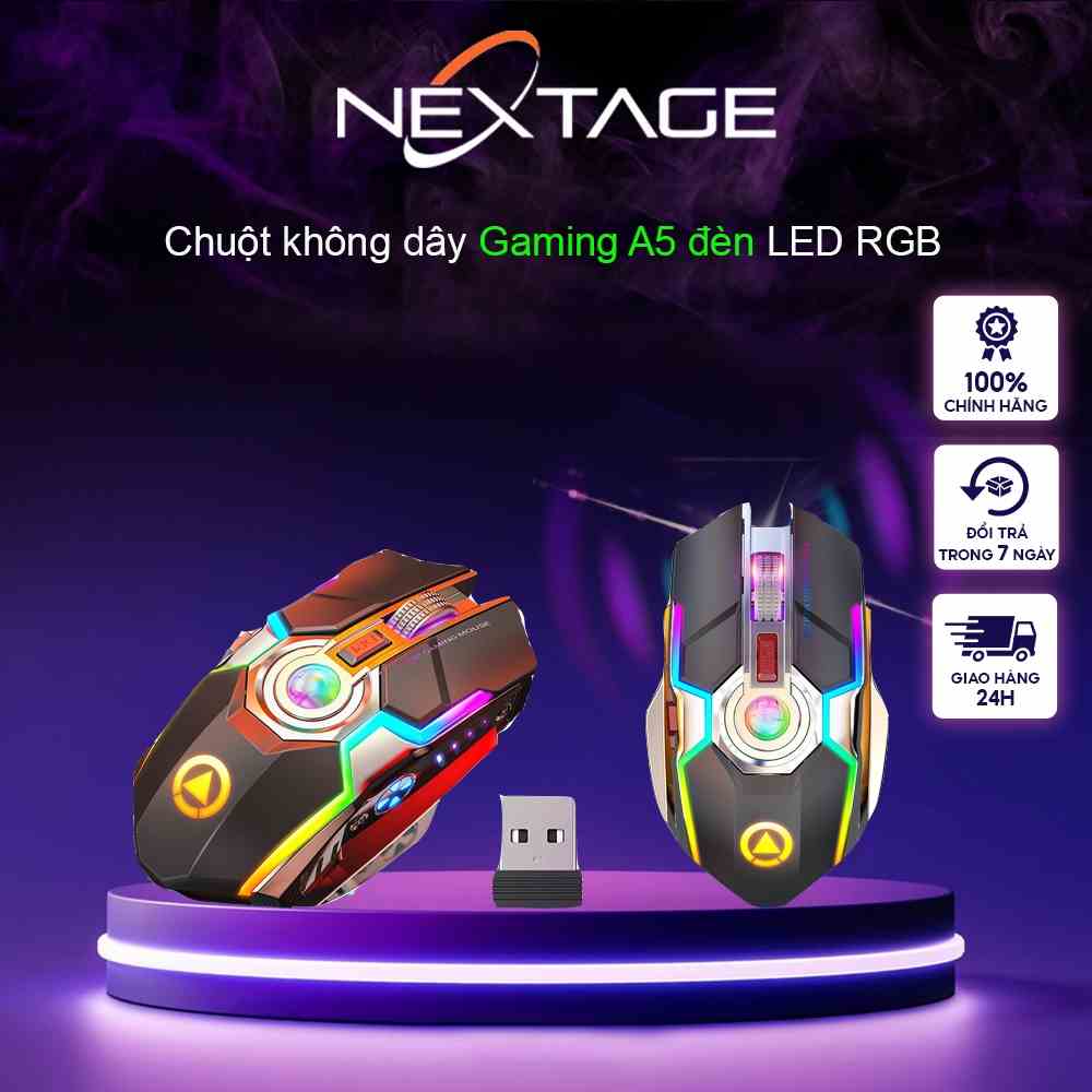 Chuột không dây Gaming A5 Đèn Led RGB Cao Cấp - Chính Hãng NEXTAGE