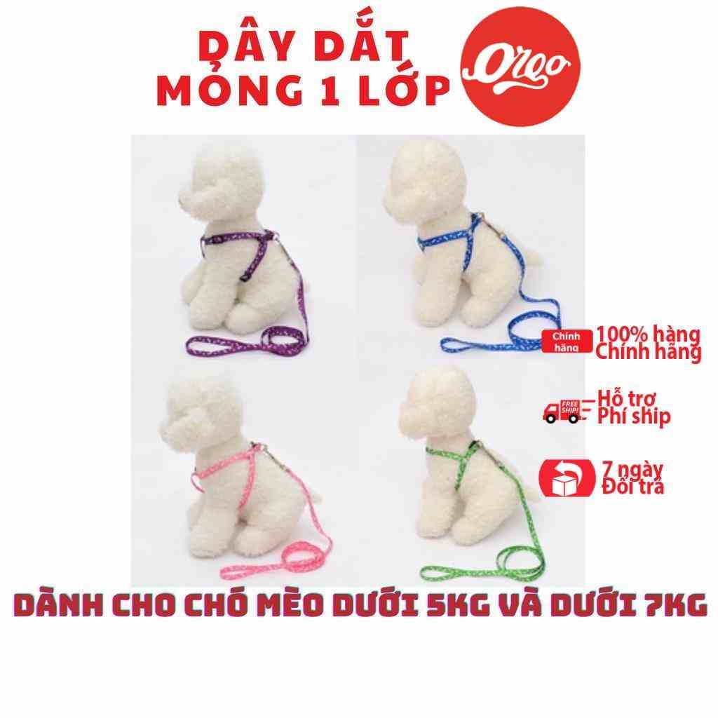 (2 size) Dây dắt chó mèo dạng yếm nhỏ xinh ORGO 1 lớp dây xích vải mỏng cho thú cưng nhỏ