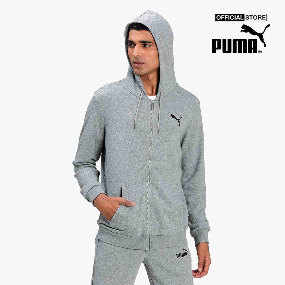 PUMA - Áo khoác thể thao nam phối zip Essentials Small Logo 586704-53