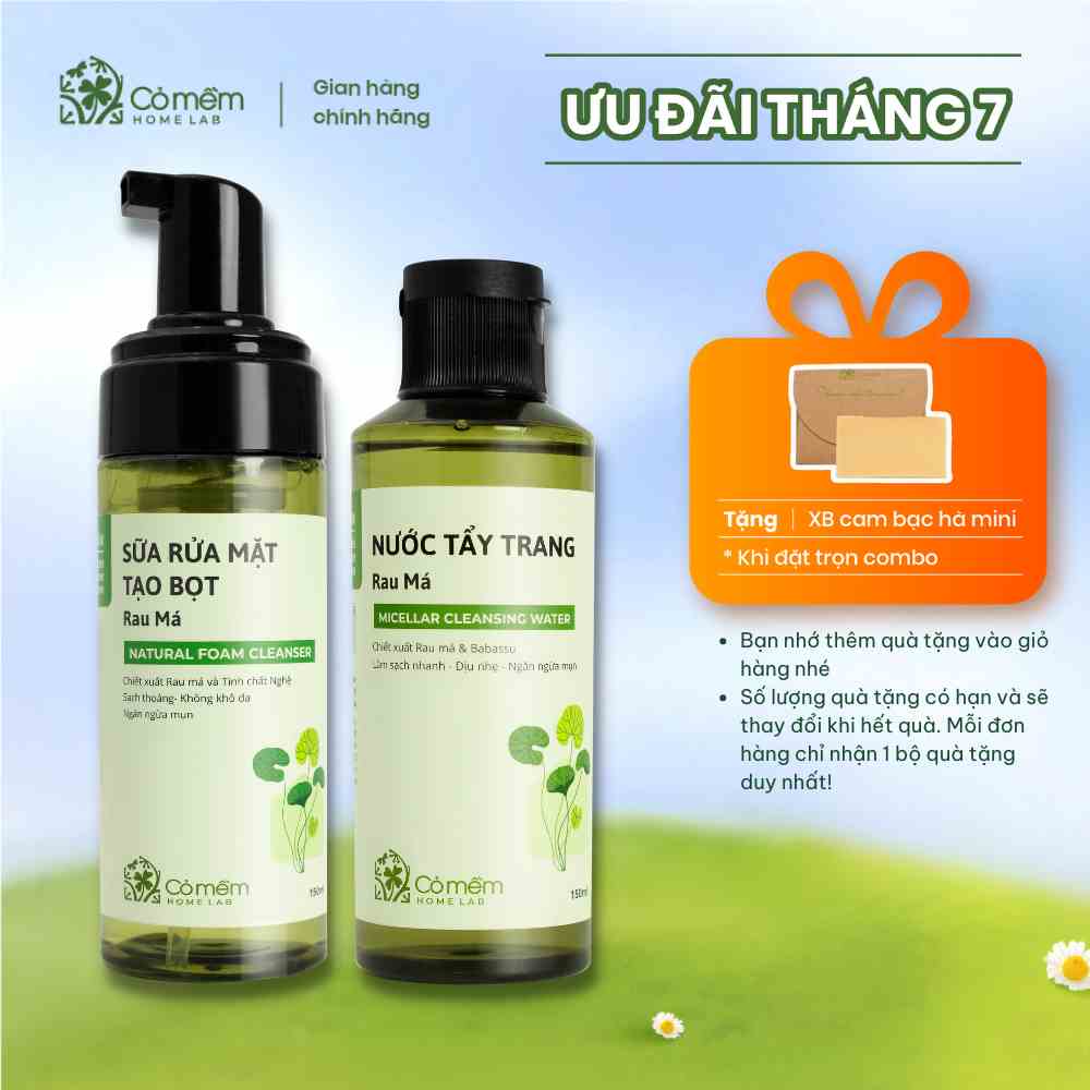 Bộ Chăm Sóc Da 2 Bước Nước Tẩy Trang Và Bọt Rửa Mặt Cho Da Khô Thường Dầu Mụn Nhạy Cảm 300gram