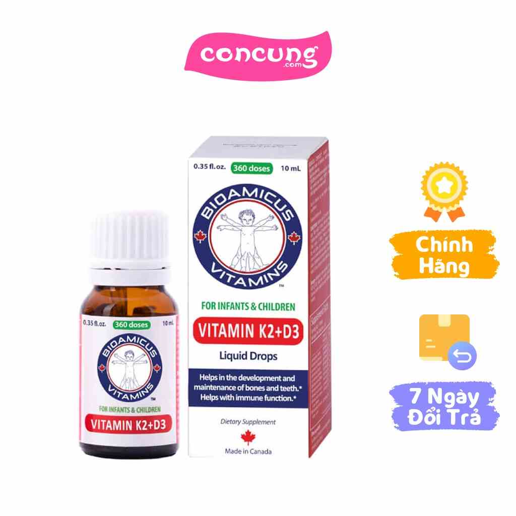 Vitamin D3K2-MK7 BioAmicus Dạng Giọt Cho Trẻ Sơ Sinh 10ml