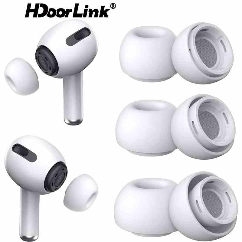 Set 2 nút bọc tai nghe HDOORLINK bằng silicon mềm giảm tiếng ồn thích hợp cho Air-pods Pro và Air-pods Pro 2nd Generation