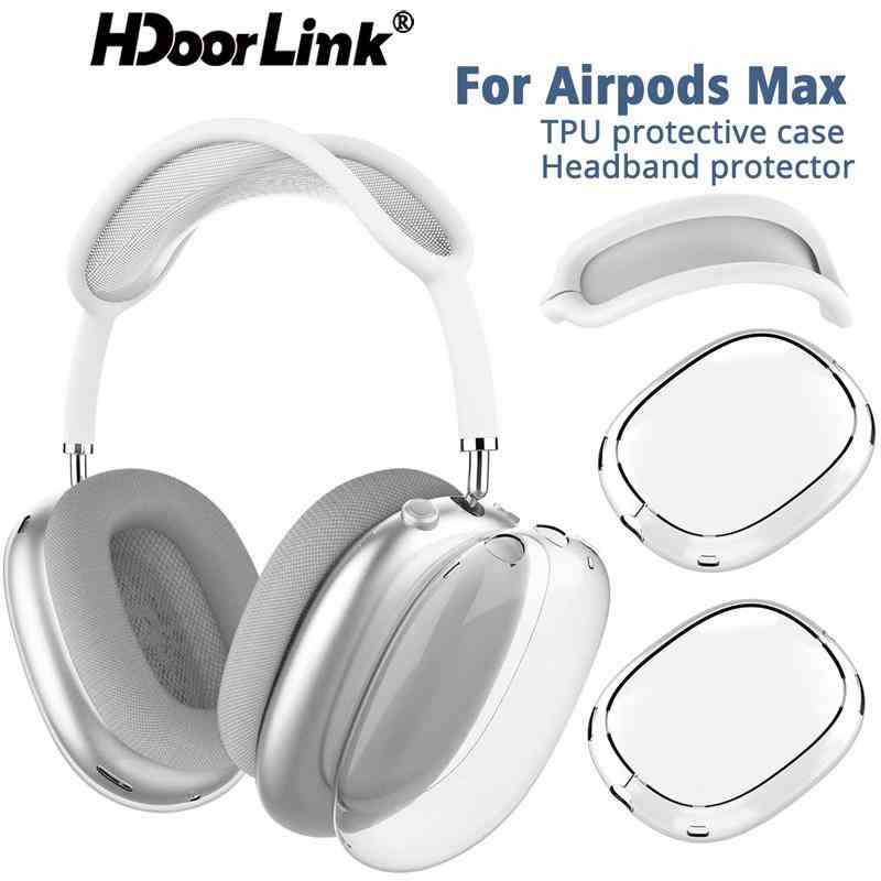 Vỏ bọc HDoorLink bảo vệ tai nghe Airpods Max bằng silicone TPU mềm trong suốt chống trầy xước