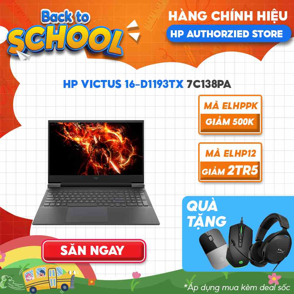 [Mã ELHP2TR5 giảm 12% đơn 18TR] Laptop HP Victus 16-d1193TX 7C138PA i5-12500H | 8GB | 512GB |RTX™ 3050 4GB | 16.1 144Hz