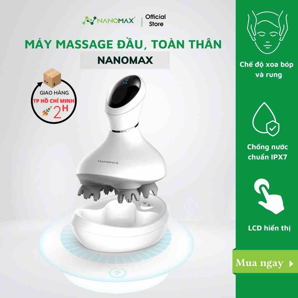 Máy Massage Đầu, Cổ, Mặt, Toàn Thân Mini Đa Năng NANOMAX K101, Rung và Xoa Bóp Đầu Giải Toả Căng Thẳng, Mệt Mỏi