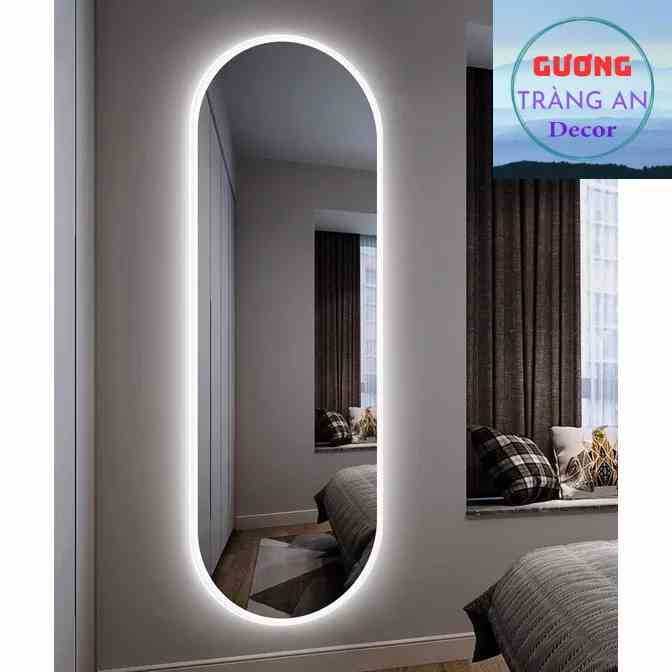 Gương Oval Cảm Ứng Cao Cấp - Gương Soi Toàn Thân Decor Sang Chảnh, Hiện Đại, Tối Giản ( 40x110, 50x150, 60x160 )