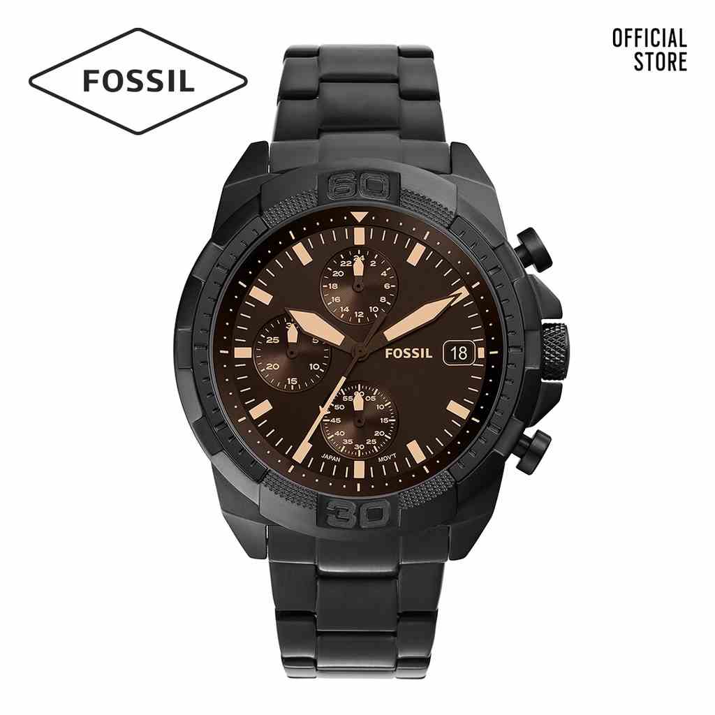 [Mã BMLTA35 giảm đến 35K đơn 99K] Đồng hồ nam Fossil 44MM BRONSON FS5851 dây thép không gỉ - màu đen