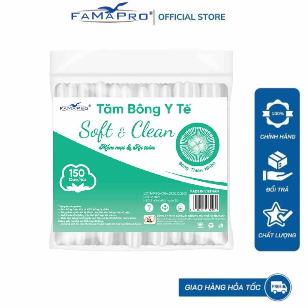 [Túi]Tăm Bông Nam Anh FAMAPRO Hàng Việt Nam Chất Lượng Cao