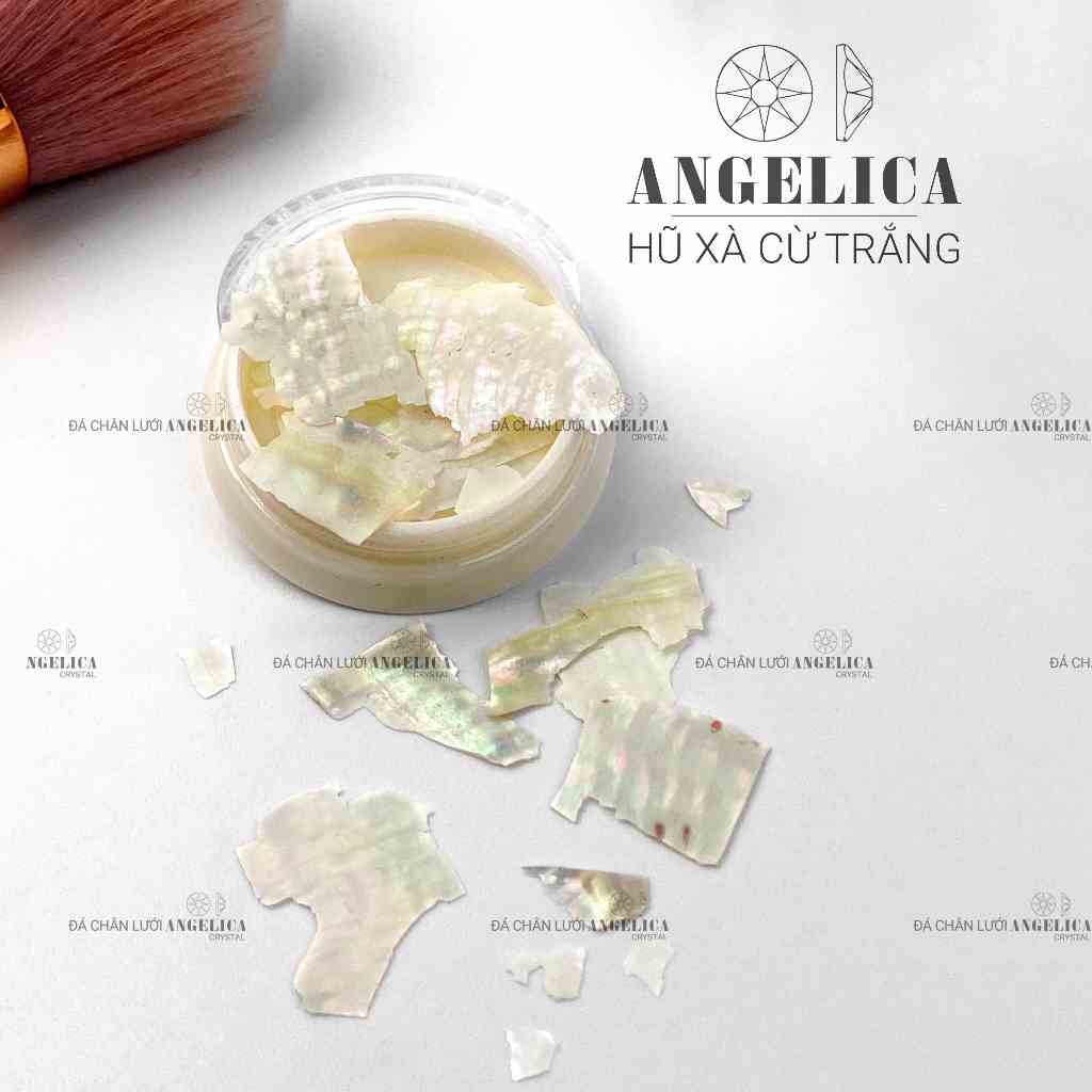 Hũ xà cừ nail trắng ngọc trai ẩn gel trang trí móng ANGELICA HXCT