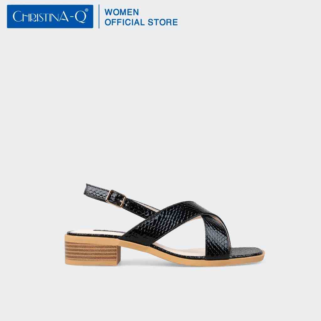 [Mã BMLTA35 giảm đến 35K đơn 99K] Giày Sandals Nữ Gót Trụ ChristinA-Q XDN299