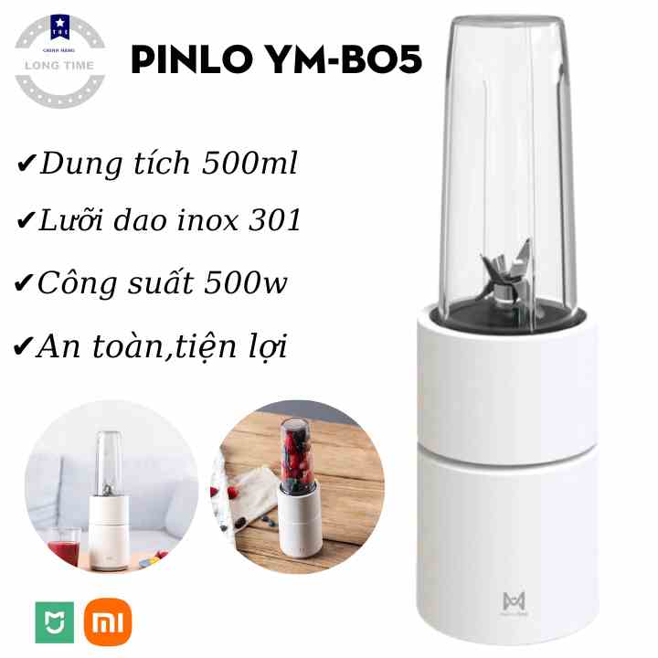 Máy say sinh tố cầm tay Xiaomi Pinlo YM-B05, Dung tích 500ml, Công suất 500W, Bảo hành 12 tháng