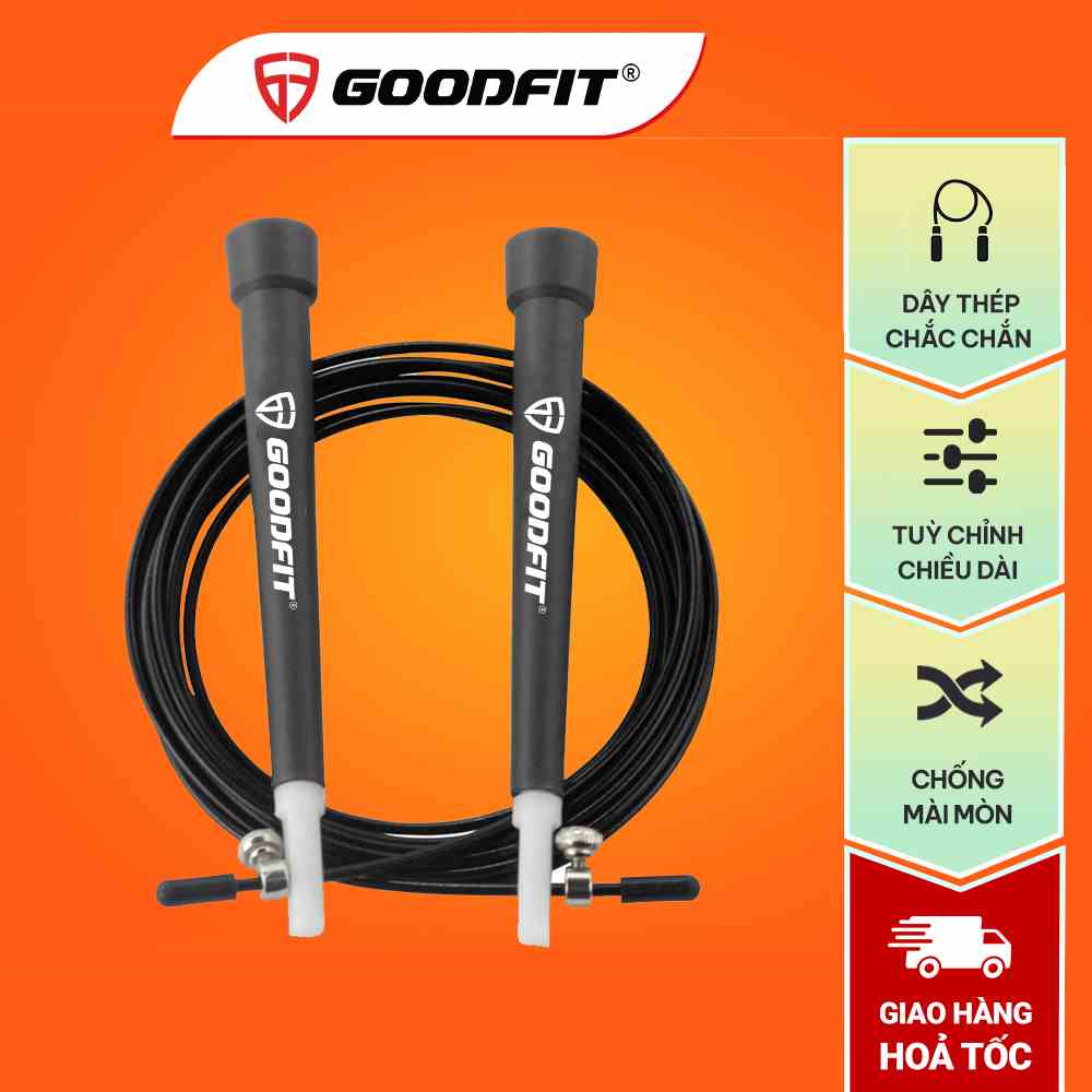 Dây nhảy thể dục chính hãng GoodFit GF904JR lõi thép siêu bền, hỗ trợ tập thể dục giảm cân, đốt mỡ