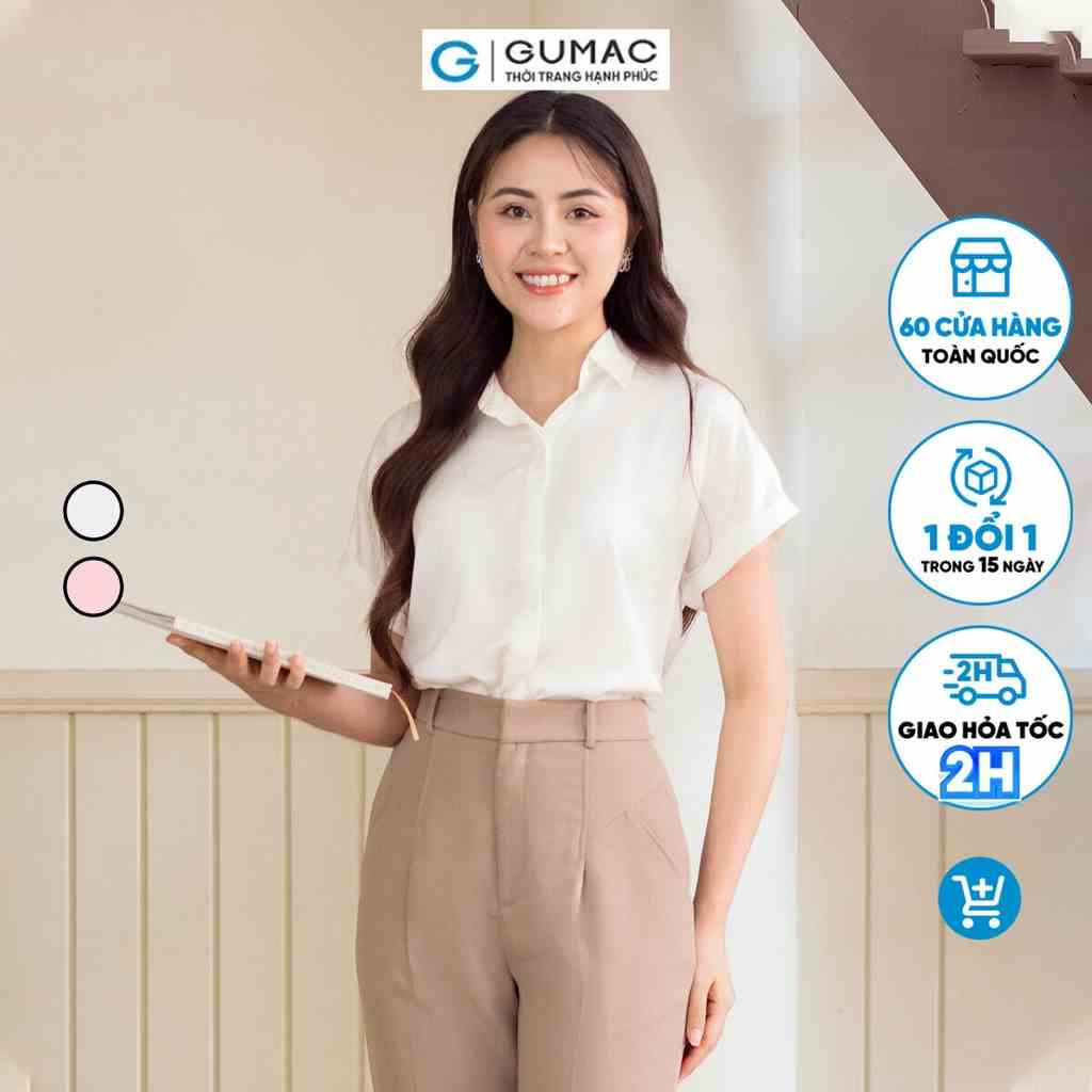 Áo sơ mi tay liền thời trang GUMAC AD06017