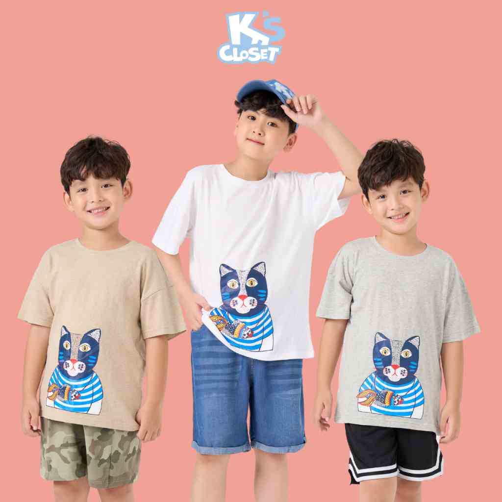 Áo phông cộc tay cho bé KS CLOSET chất liệu cotton thoáng mát (2-14t) E003THS