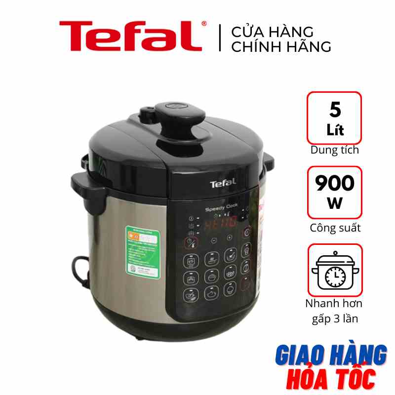 Nồi áp suất điện đa năng 5 lít Tefal Speedy Cook CY222D68 900W - Hàng chính hãng