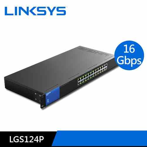 [Mã ICBFRI300 giảm 10% đơn 249K] Switch LINKSYS LGS124P 24 cổng Business Gigabit, Hỗ trợ PoE+