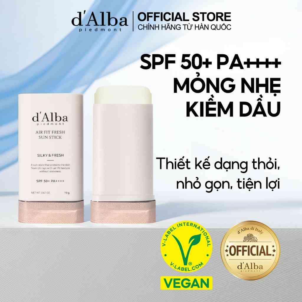 [dAlba Official] Kem chống nắng dạng thỏi thuần chay SPF 50 + PA + + + + 19g