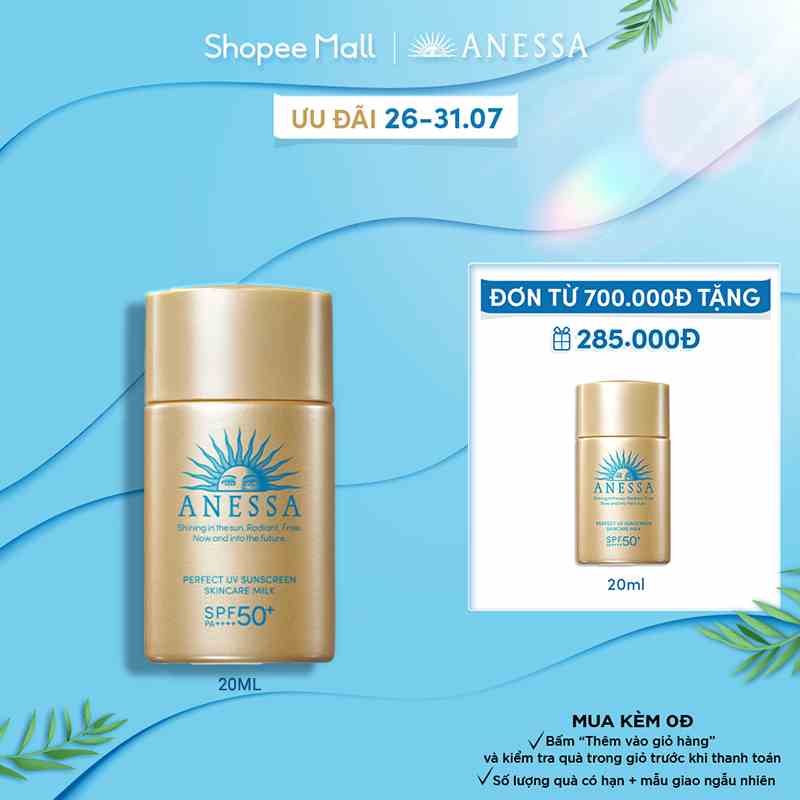 Sữa chống nắng dưỡng da bảo vệ hoàn hảo Anessa Perfect UV Sunscreen Skincare Milk 20ml _16170