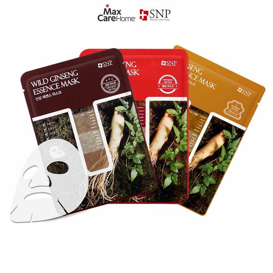 Mặt Nạ SNP Ginseng Essence Mask thương hiệu Hàn Quốc giúp cấp ẩm, dưỡng trắng, đàn hồi săn chắc da 25g