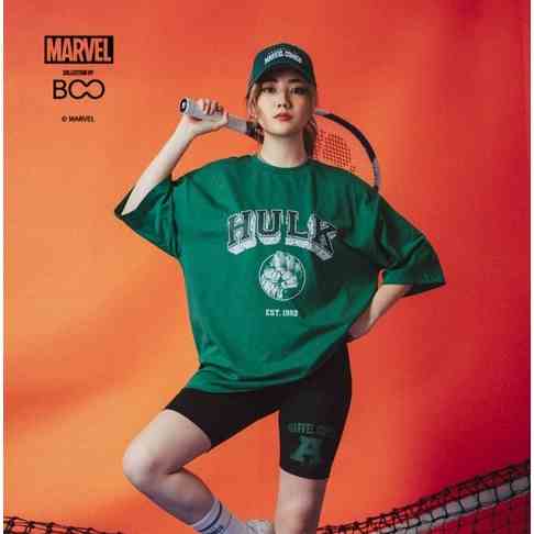 Áo Thun BOO Unisex Dáng Oversize Vải Cotton Cao Cấp In Graphic Hulk Marvel Comic BZL