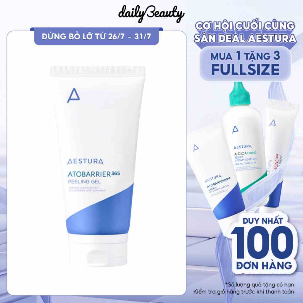 Gel Tẩy Tế Bào Chết Dưỡng Da Mềm Mại Aestura Atobarrier365 Peeling Gel 150ml Daily Beauty Official