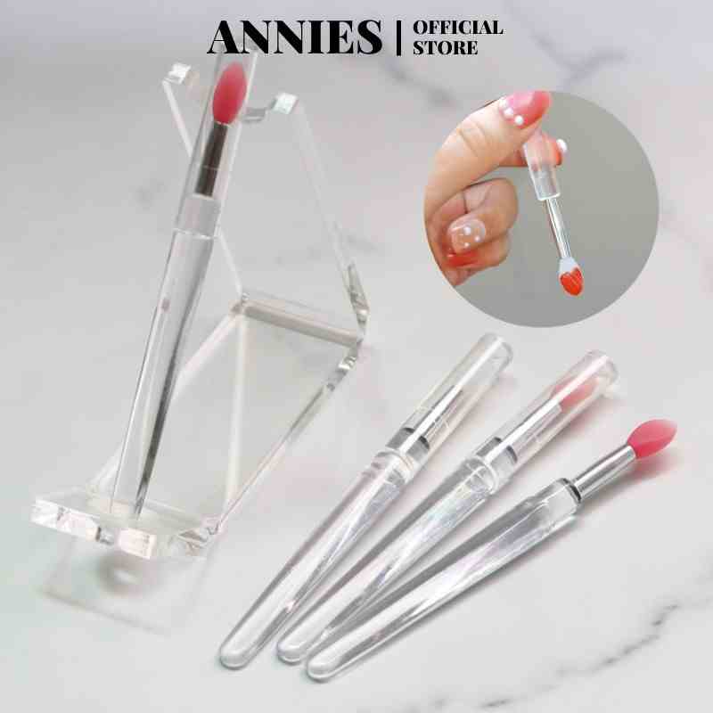 Cọ môi trang điểm ANNIES silicone trong suốt có nắp đậy mềm mại nhỏ gọn tiện lợi