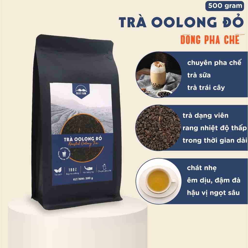 Trà Oolong Đỏ DalatFarm - Túi 500g (Dòng chuyên pha chế)