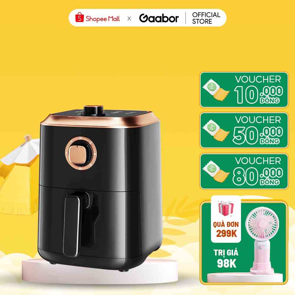 Nồi chiên không dầu GAABOR GA-M45A02 dung tích 4.5L công suất 1200W hẹn giờ đến 60 phút - Hàng chính hãng