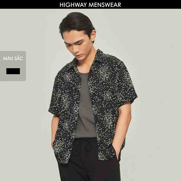 Áo sơ mi ngắn tay nam họa tiết mềm mịn HIGHWAY MENSWEAR Starry Cuban Shirt