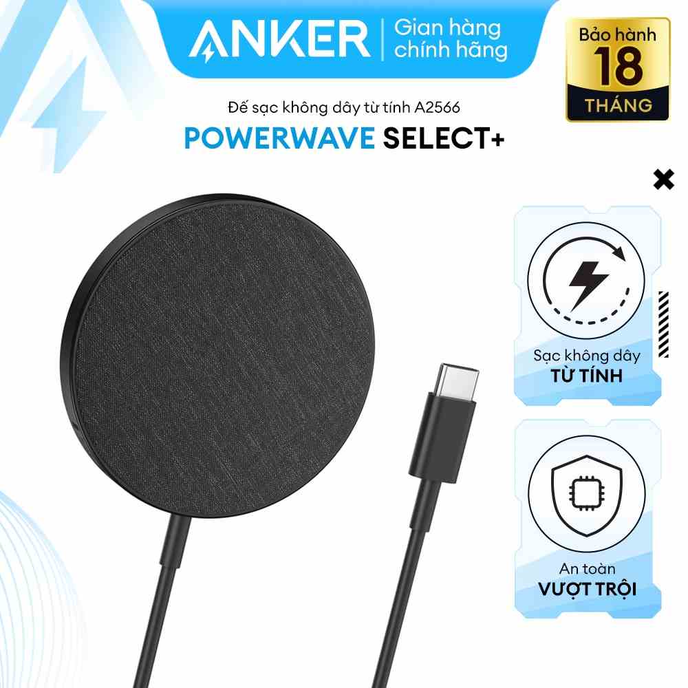 Đế sạc không dây từ tính ANKER PowerWave Select+ Magnetic 7.5W - A2566