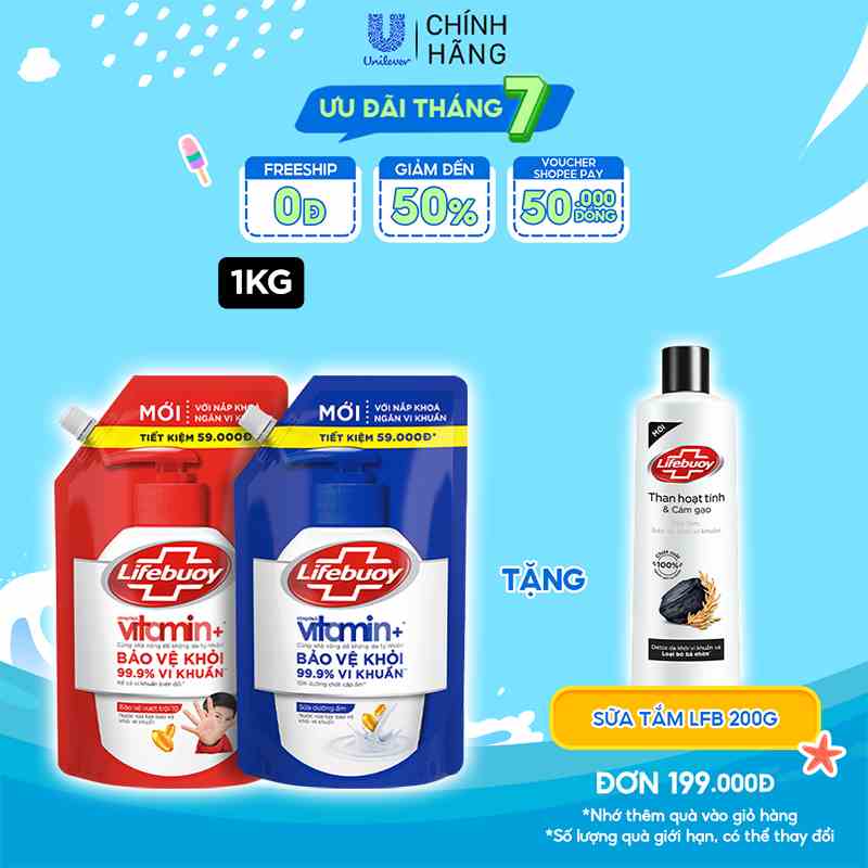 Nước rửa tay sạch khuẩn Lifebuoy Dạng Túi 1KG