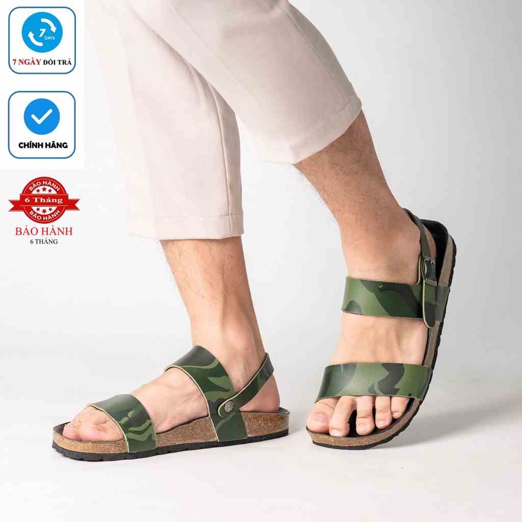 [Bản giới hạn] R15 - Sandal Birken Đế Trấu BIOLINE Camo Rằn Ri Thiết Kế Unisex Nam nữ Quai Ngang Da PU cao cấp