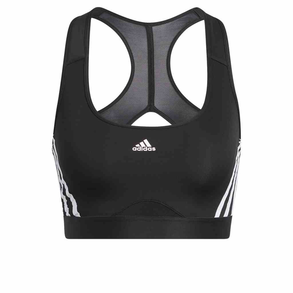 adidas Tập luyện Áo Bra Tập Luyện Medium Support 3 Sọc adidas Powerreact Nữ Đen HC7889