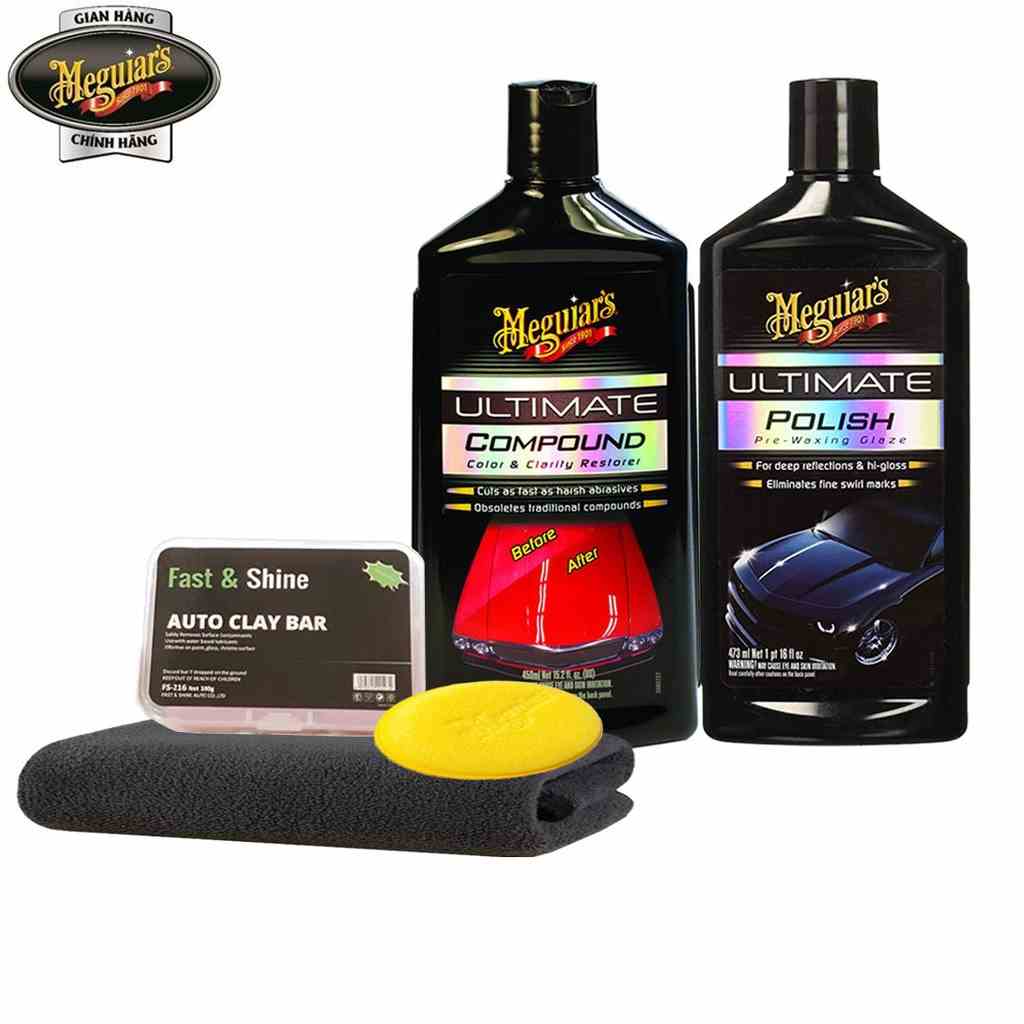 Meguiars Combo Đánh bóng, loại bỏ khuyết điểm trên bề mặt sơn xe (6 sản phẩm) - CB2213