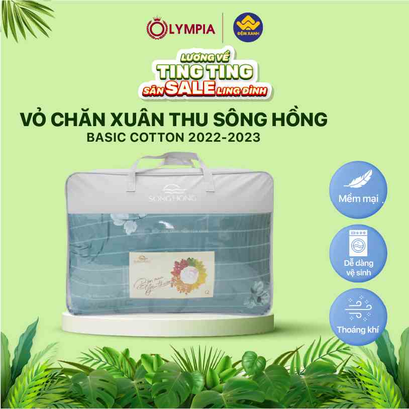 Vỏ chăn xuân thu Sông Hồng basic cotton năm 2022 - 2023