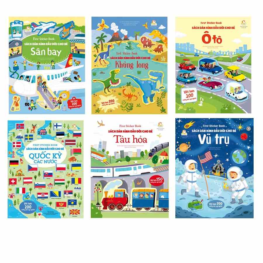 [Mã BMLTB200 giảm đến 100K đơn 499K] Sách - First sticker book - Sách dán hình đầu cho bé (Lẻ cuốn)