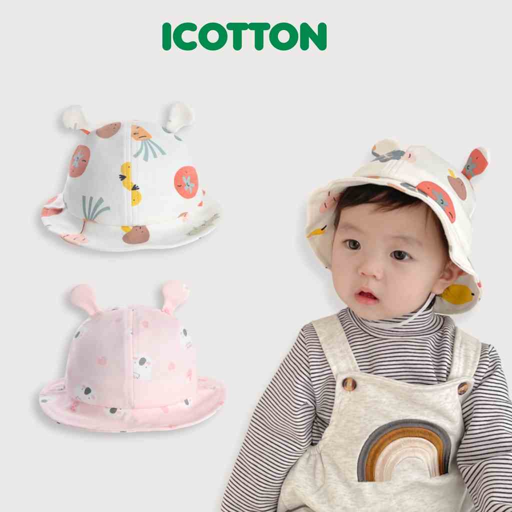 [Mã BMLTB35 giảm đến 35K đơn 99K] Mũ tai thỏ cho bé gái vải cotton mềm mịn