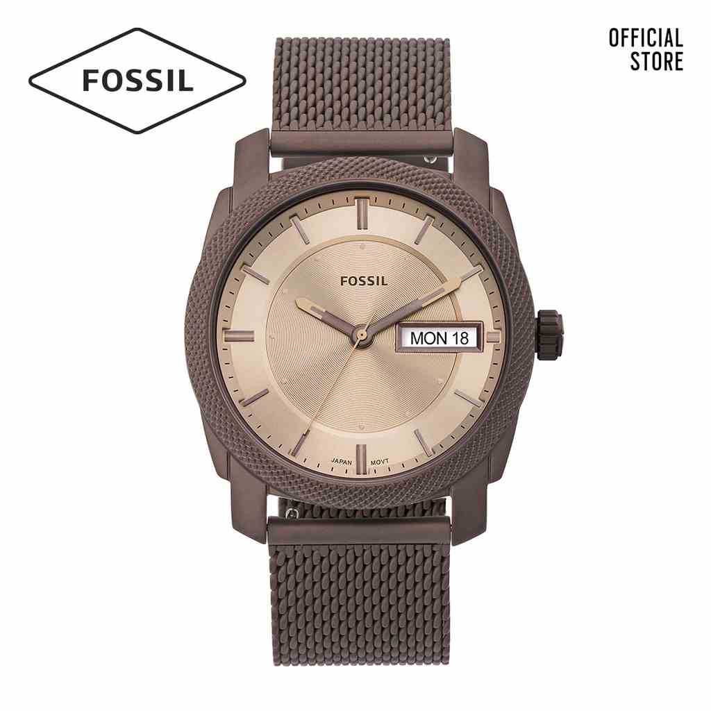 [Mã BMLTA35 giảm đến 35K đơn 99K] Đồng hồ nam Fossil MACHINE FS5936 dây thép không gỉ - màu nâu