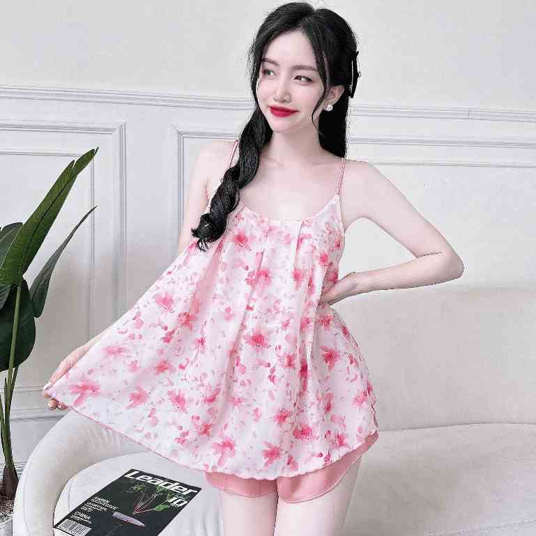 Bộ Đồ Ngủ Nữ SOJUN Bộ Chiffon Xếp Ly Quần Latin 45-65Kg