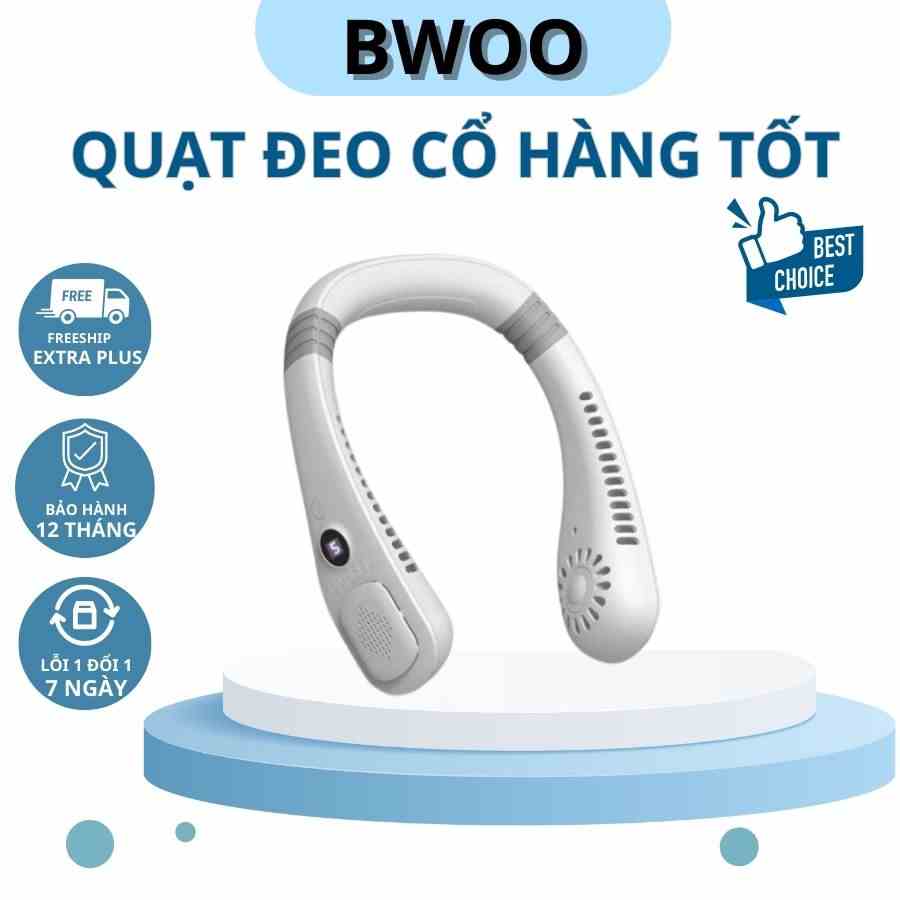 QUẠT ĐEO CỔ HÀNG TỐT BWOO-CÓ 5 NẤC QUẠT TUỲ CHỈNH. MÀN HÌNH LED.CÓ SẠC CẮM TYPEC BÊN TRONG. BẢO HÀNH 3T-DUNG LƯỢNG PIN