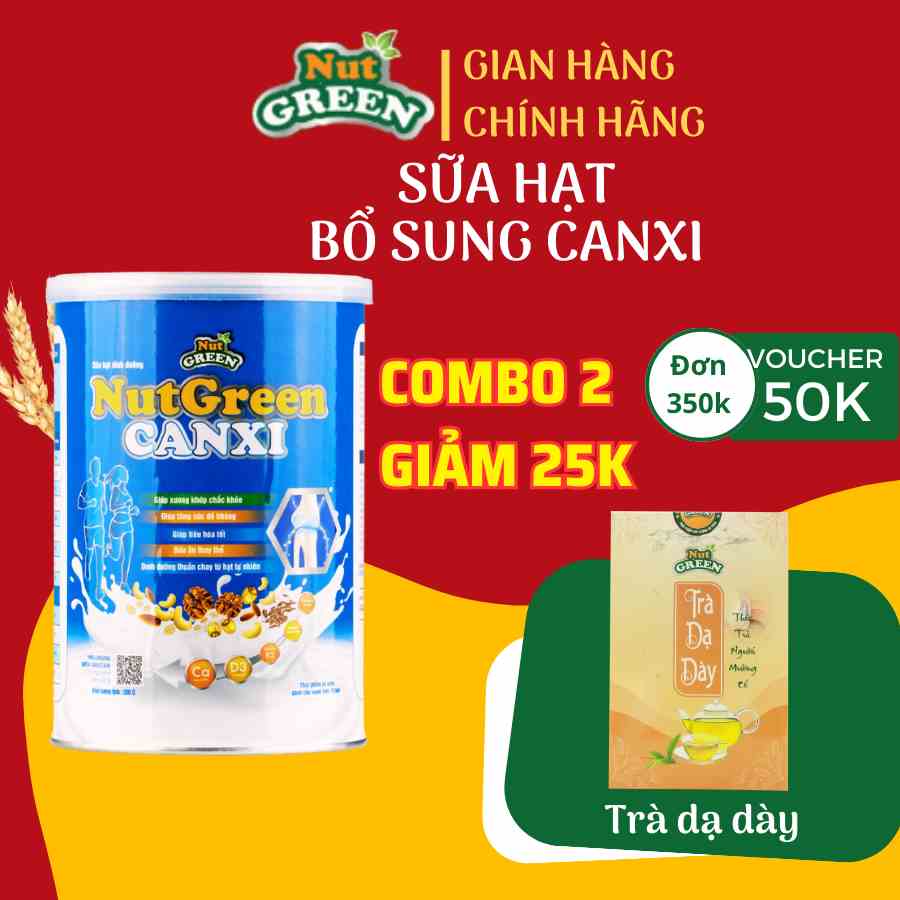 Sữa Hạt Bổ Sung Canxi Nano Hữu Cơ NUTGREEN Mix Từ 30 Loại Siêu Hạt Dinh Dưỡng Hộp 500 Gram