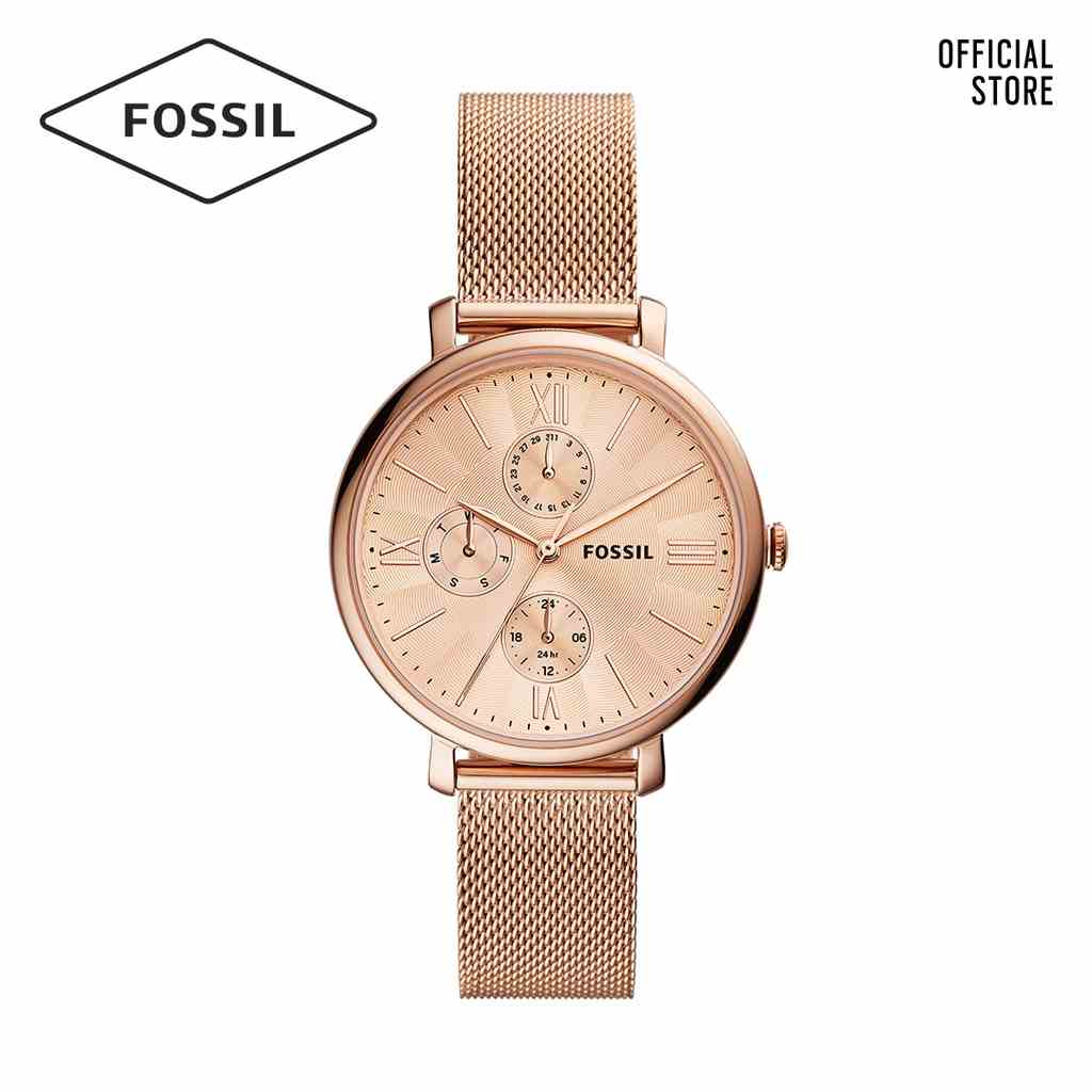 [Mã BMLTA35 giảm đến 35K đơn 99K] Đồng hồ nữ Fossil JACQUELINE MULTIFUNC dây thép không gỉ ES5098 - màu vàng hồng